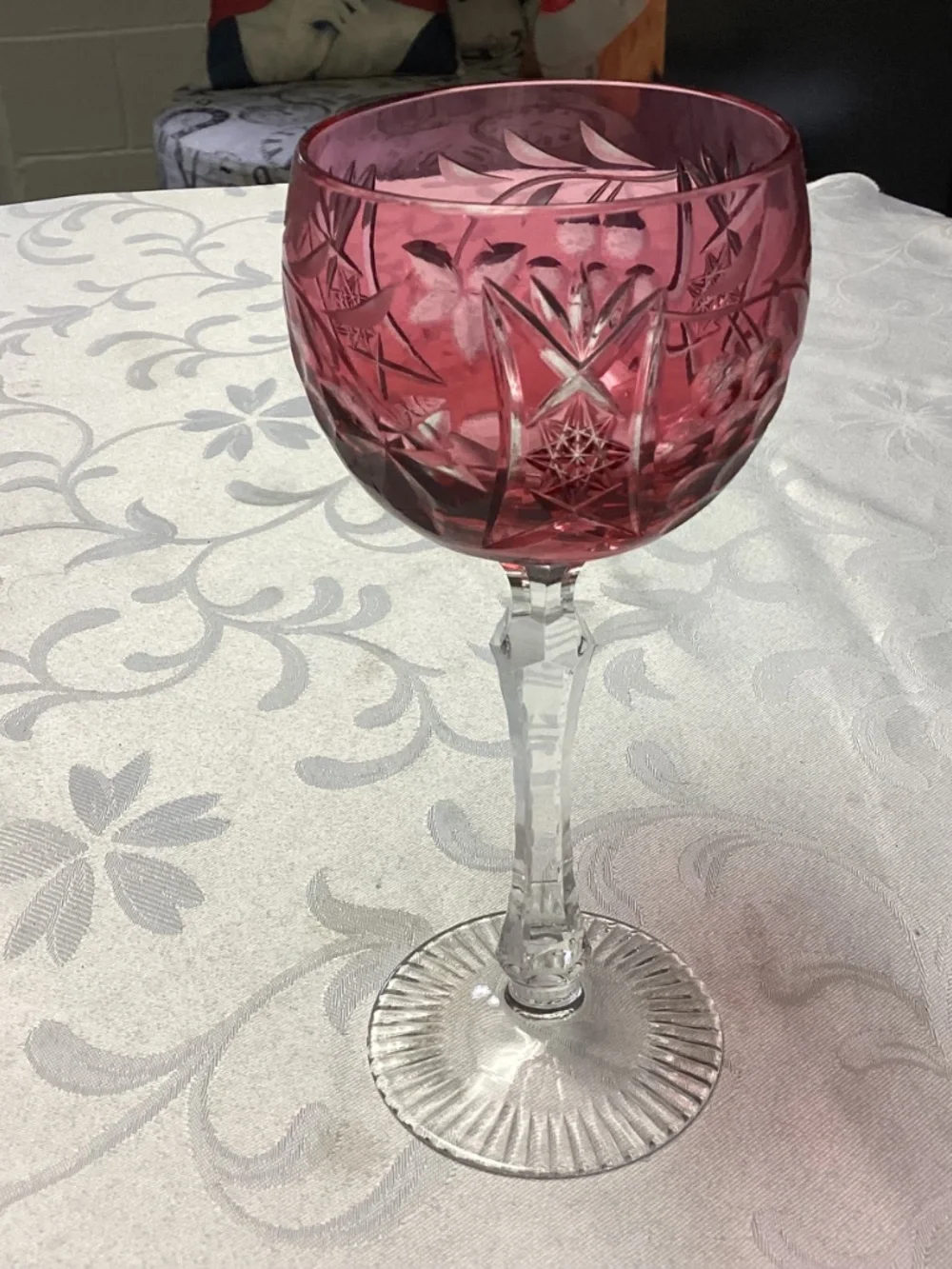 NAUCHTMANN. CRANBERRY WINE GLASSES SET OF 2 rare ones